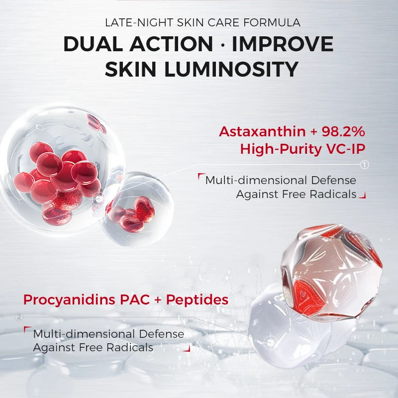120G NING Overnight Repair Face Mask Astaxanthin Organic Antioxidant DNA Repair Niacinamide Brightening Anti-Aging Hydrating