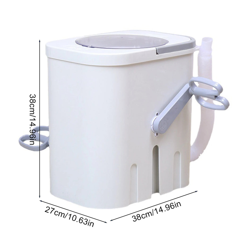 Tidesmit portable manual clothes washer with drain hose for compact RV camping and dormitory laundry, side view
