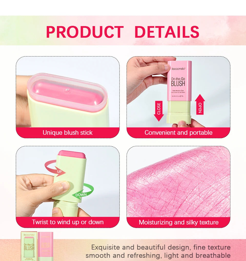 Tidesmit multi-functional waterproof cream blush stick showing product texture and high color payoff