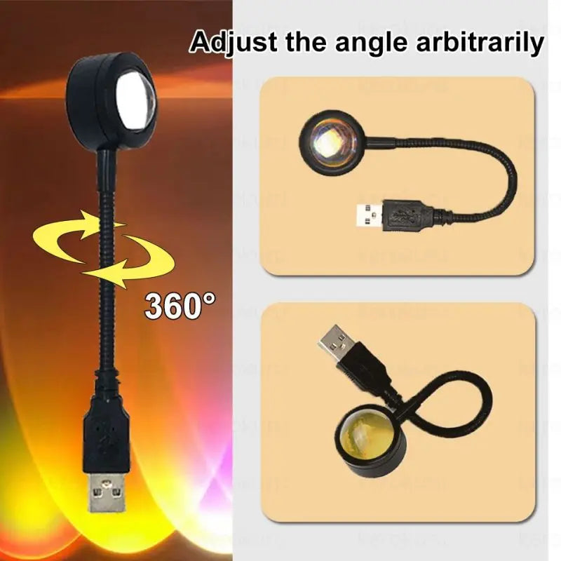 Small black USB-powered LED light with a flexible, 360-degree adjustable neck for task lighting.