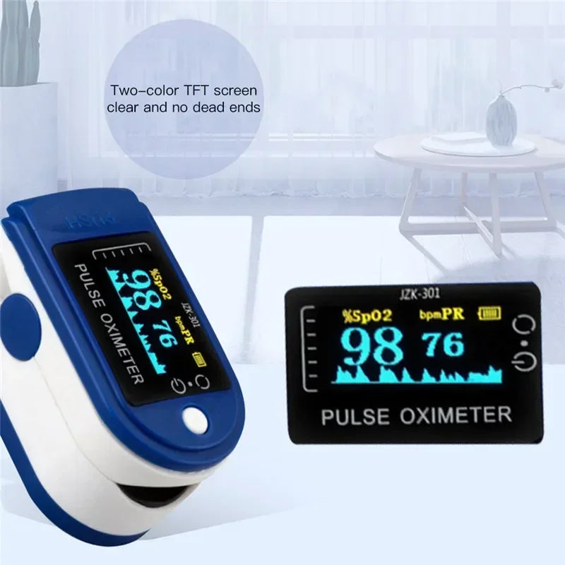 Finger Oximeter Digital Fingertip Pulse Oximeter Blood Oxygen Saturation Meter Finger SPO2 PR Heart Rate Monitor Health Care