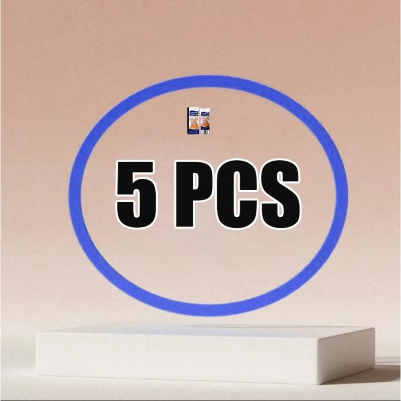 Set of 5 weight loss cream tubes in a box on a display pedestal. Everyday use slimming health product packaging.