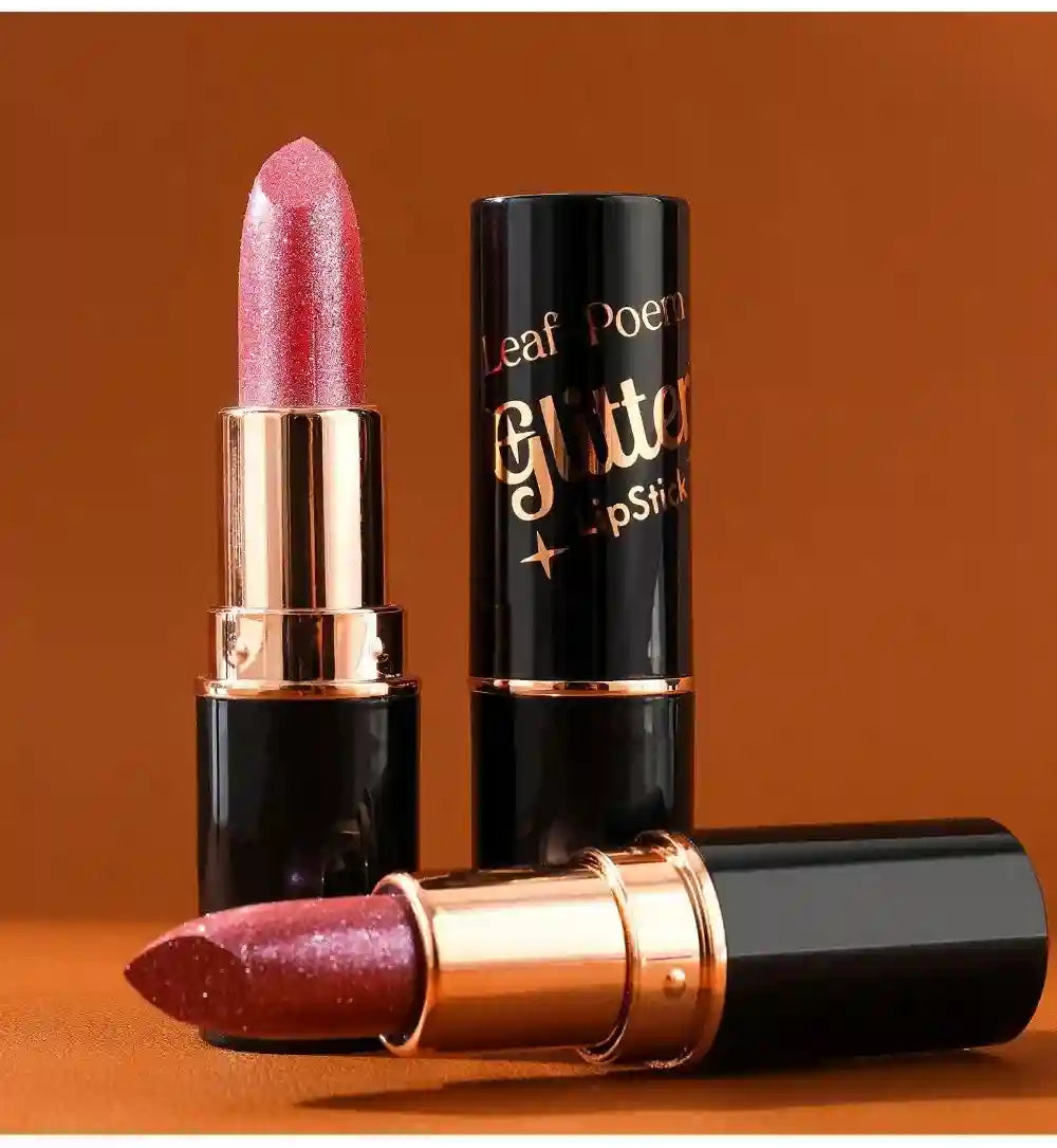Metallic Glitter Waterproof Lipstick - Long-Lasting Shimmer Formula Lip Care Tidesmit