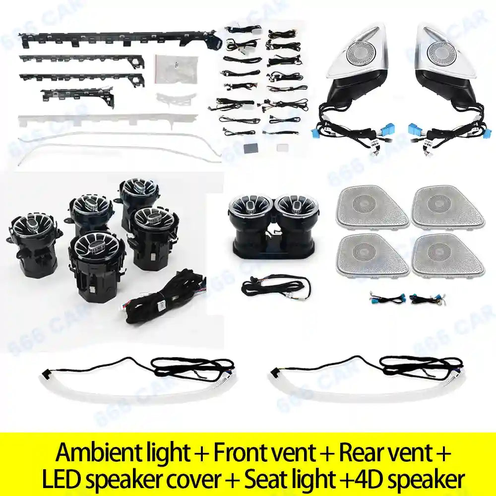 Mercedes Benz Ambient Lighting Kit 64 Color RGB LED Interior Air W177 W118 Suit 5 CN Tidesmit