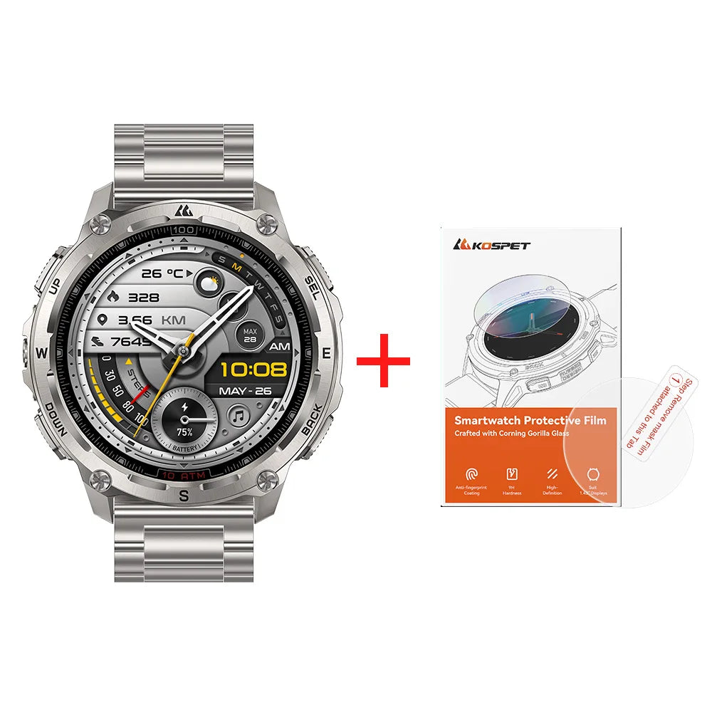 2026 New KOSPET Tank T4 SE Smart Watch for Men 6-Sat GPS Offline Maps 10ATM Waterproof Heart Rate Skiing Hiking for Android iOS