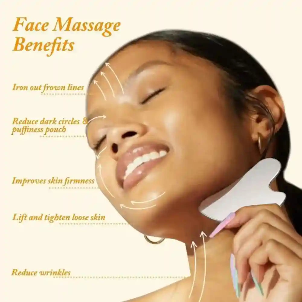Stainless Steel Gua Sha Face Massager - Ergonomic Heart Shape Tool Eye Massage Instrument Tidesmit