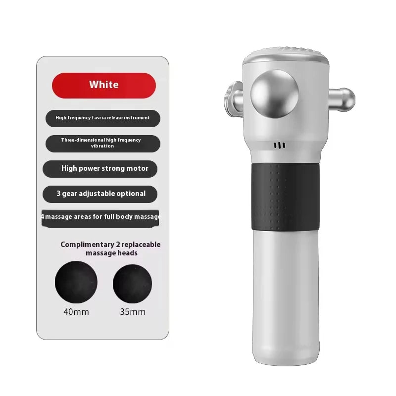 Fascia Massage Gun: Portable Metal Deep Tissue Recovery Device Fascia Gun white Tidesmit