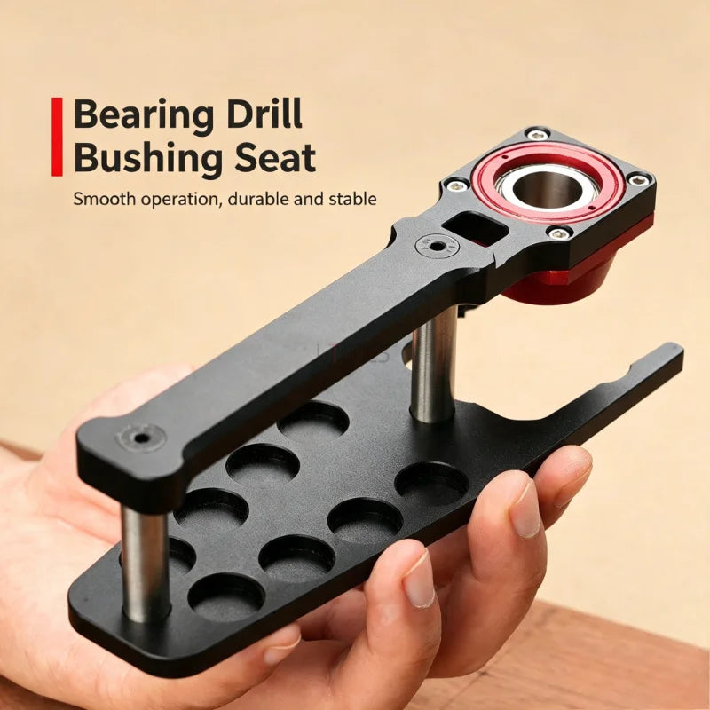 Multifunctional Flat Vertical Drilling Jig Precision Dowel Locator for Pegboard MFT Workbench Woodworking Hole Opening Tool