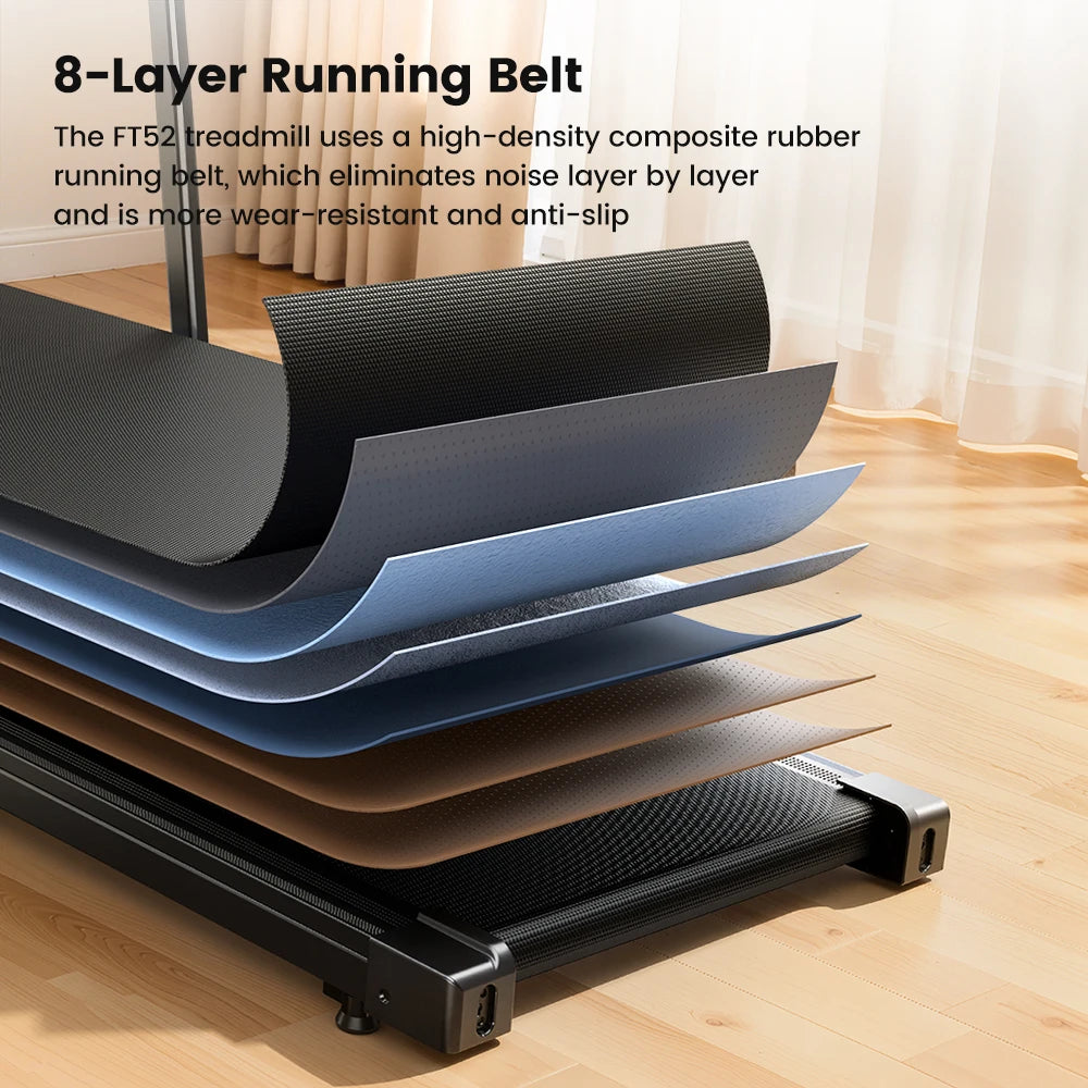 Formill FT51/FT50/FT52 Treadmill 2 In 1 Walking Running Treadmill 0.75-2.5HP Foldable Under Desk Treadmill38*95cm Running Area With Armrest LED Display Oil Drip Hole Indoor Home Gym Exercise Machine