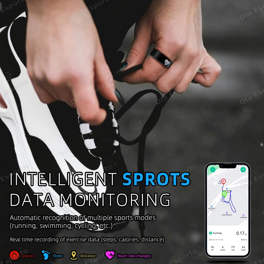 Smart Health Ring with Integrated Heart Rate & Blood Oxygen Monitor Tidesmit