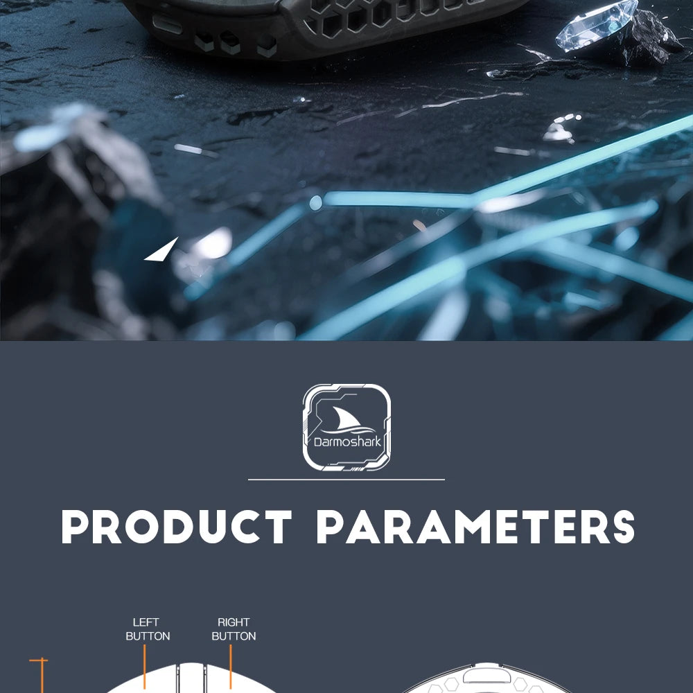 Darmoshark M5Air V2 Forged Carbon Fiber Gaming Mouse Wireless 8K Macro Mouse 30KDPI  Finger Grip Small Hand Mice 30g Lightweight