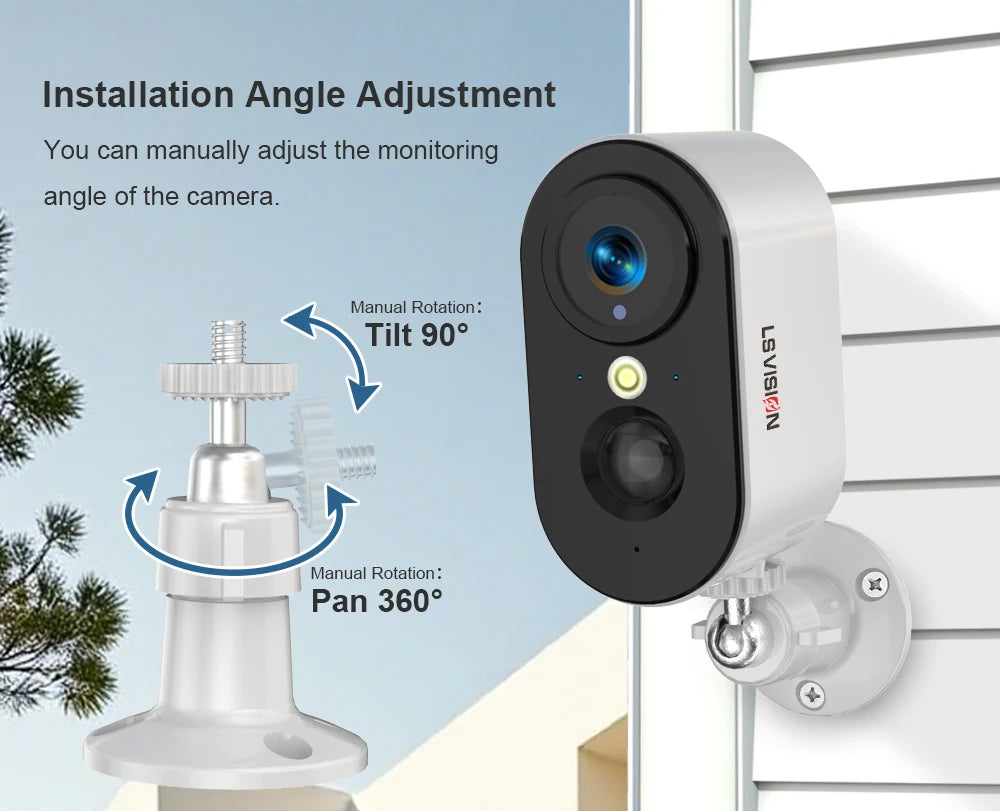 LS VISION 4G Wireless PTZ Battery Camera Smart Home CCTV Outdoor Surveillance Wifi 2K 4MP Motion Detection U-Box