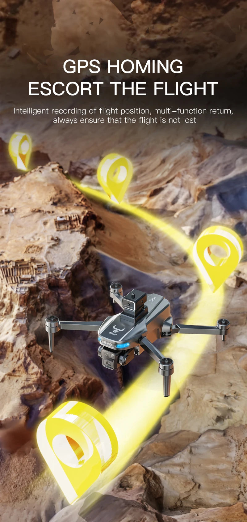 4K GPS Drone with HD Camera - Foldable Obstacle Avoidance Tech Tidesmit