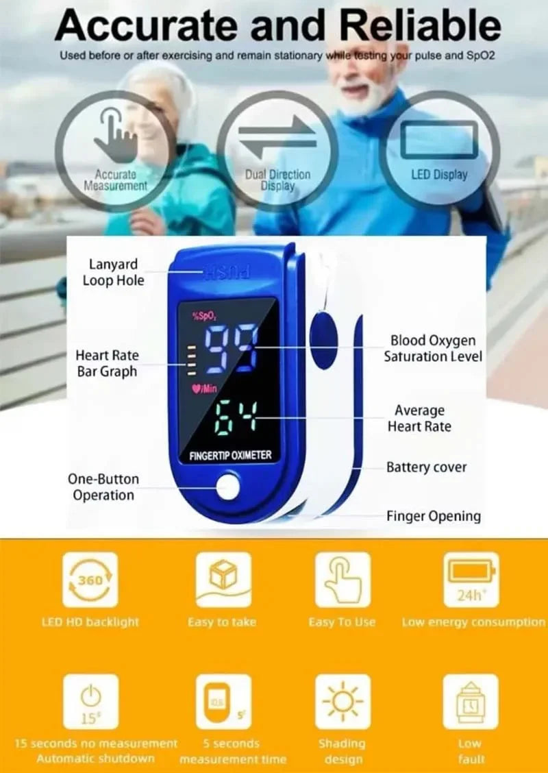 Medical Arm Blood Pressure Meter Tensiometers Tonometer Cuff Fever Thermometer Oximeter Heart Rate 3 IN 1 Set