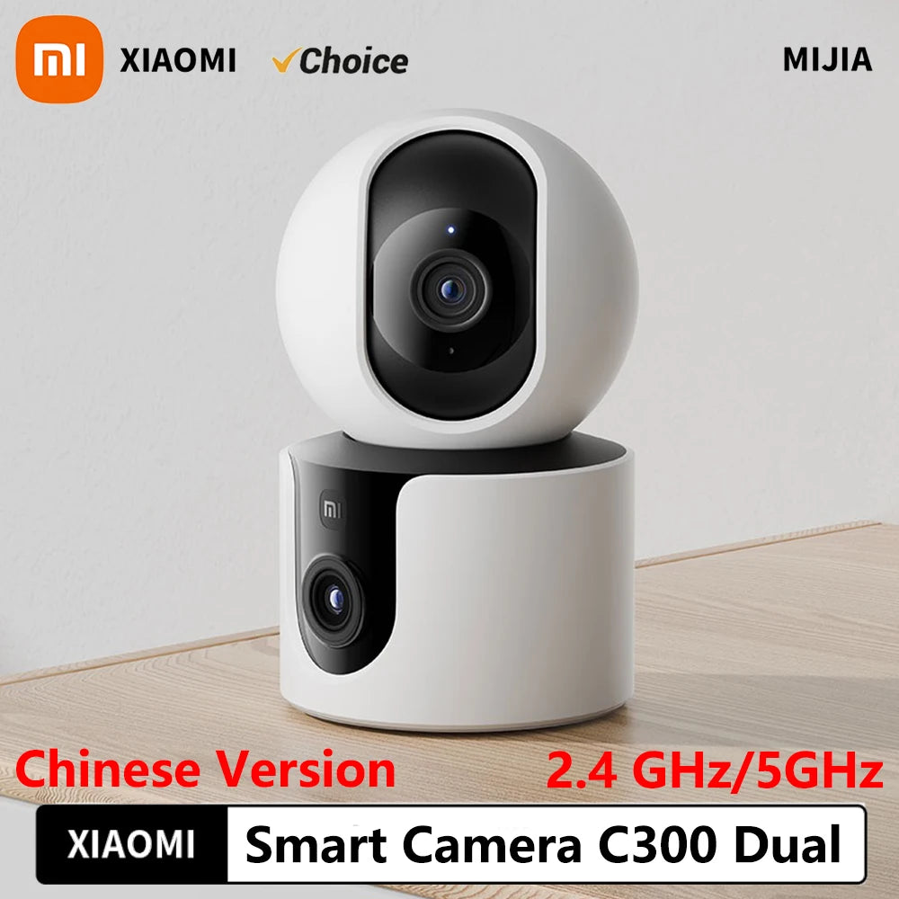 Xiaomi Smart Camera C300 Dual Lens PTZ 360° AI Detection 3 Million Pixels Full Color Night Vision WiFi 6 Home Security Mi Home C