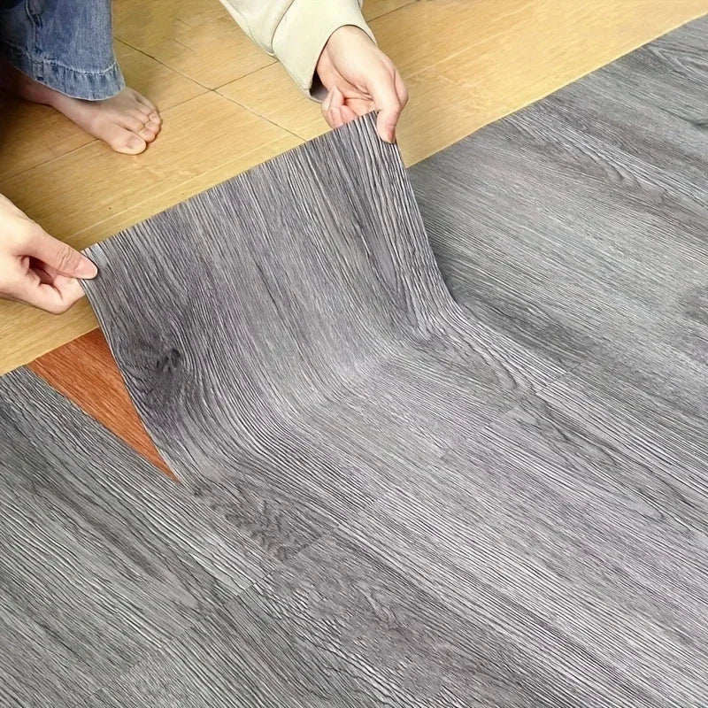 Self-adhesive Vinyl Floor Tiles Wood Grain Design Waterproof  Wear-resistant Wall Tiles for Bedrooms Kitchens Living Room Decor