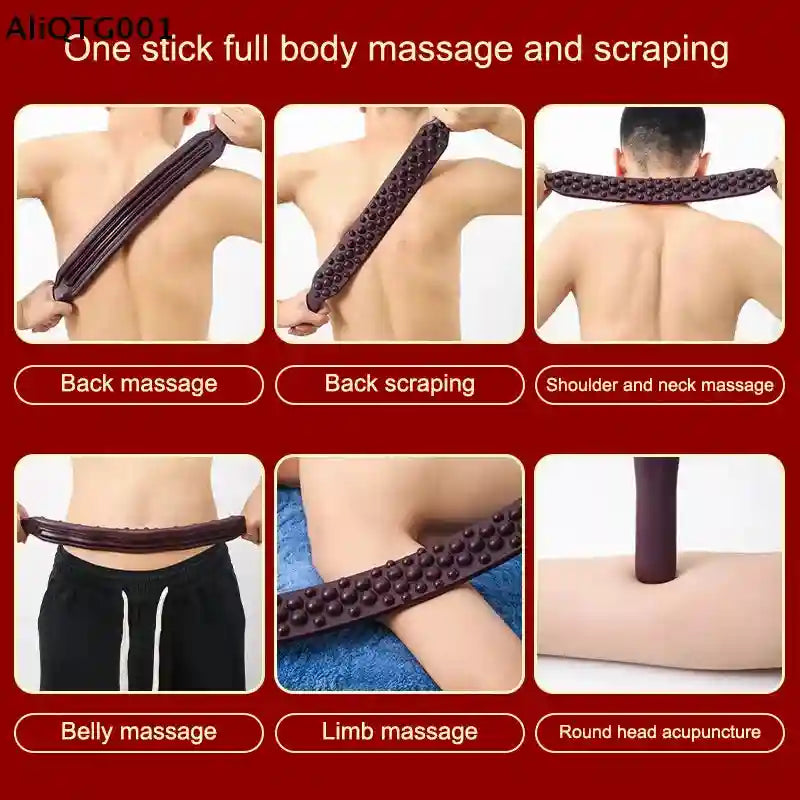 Back Massage Roller - Wooden 61-Bead Manual Deep Tissue Guasha Tool Massage Roller Tidesmit