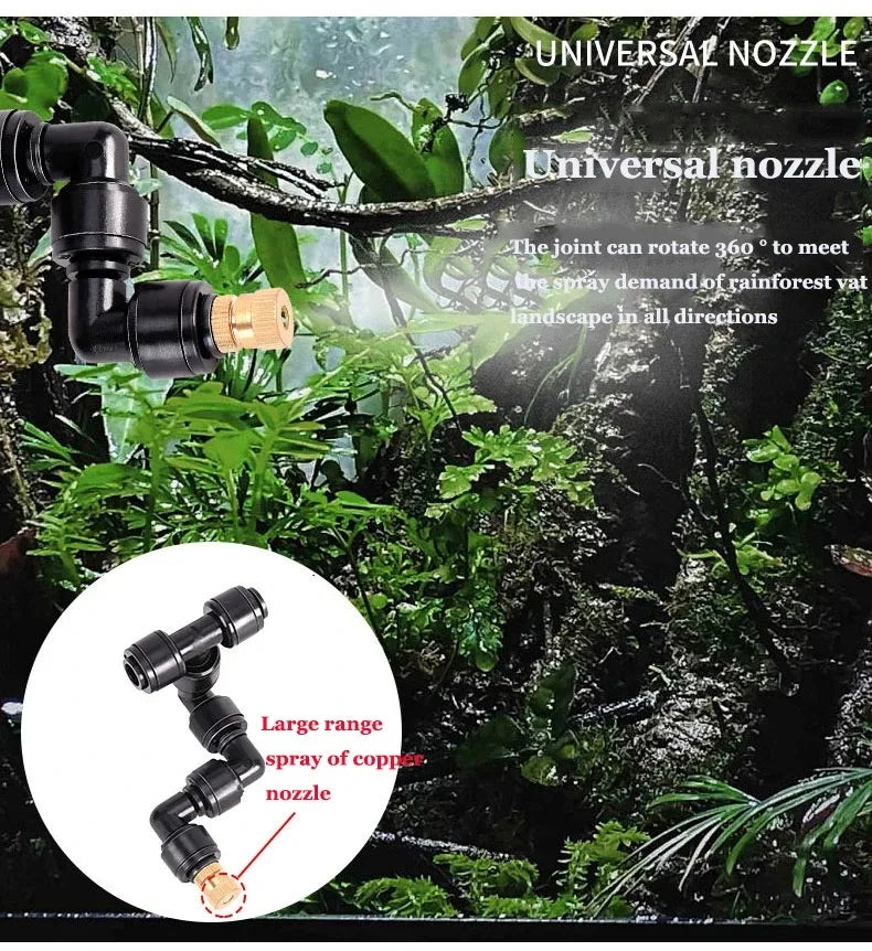 Intelligent Reptile Spray Irrigation Timer System Mist Rainforest Terrariums Automatic Spray Misting Plant Watering System Kit