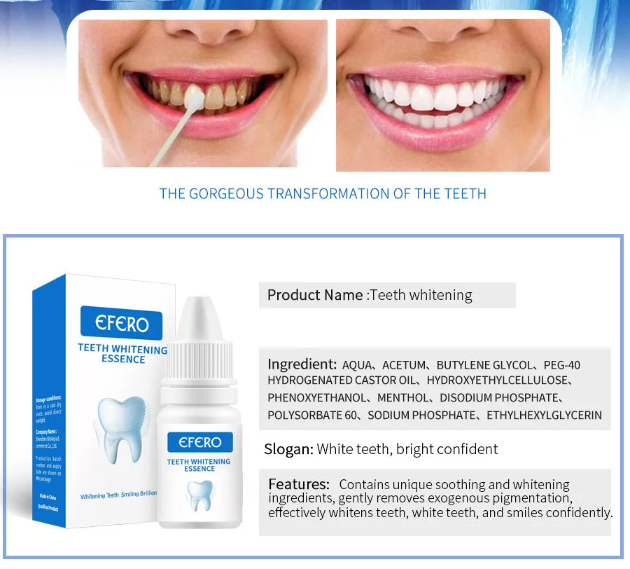 Tidesmit teeth whitening serum gel removing yellow smoke stains for fresh breath and dental plaque removal