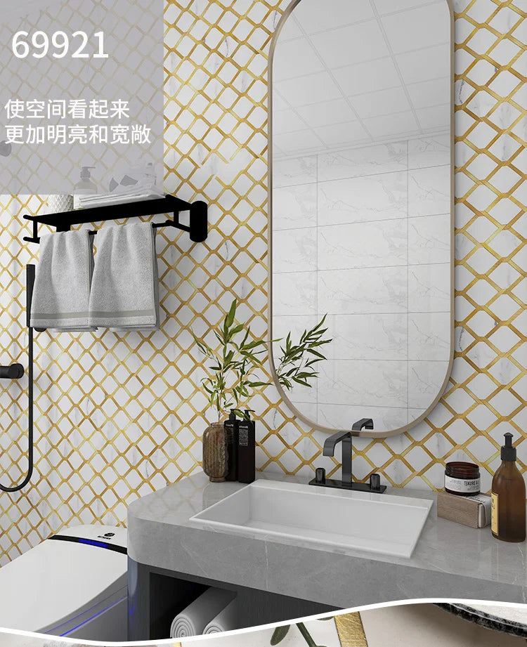 Mosaic Wall Tile Peel and Stick Self Adhesive Wall Stickers Waterproof Aluminum Composite Rectangle Kitchen Bath Tile Backsplash