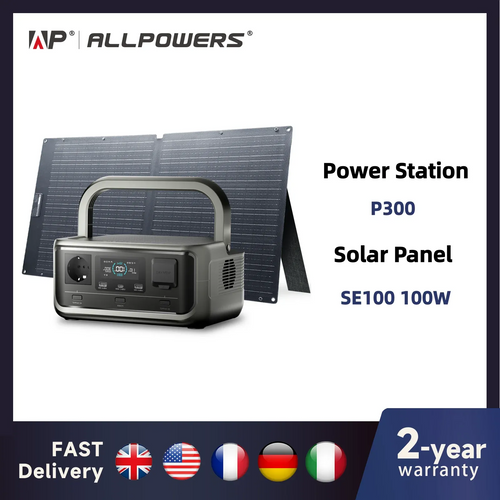Portable Power Station 256Wh LiFePO4 with 100W Solar Panel Bundle Tidesmit