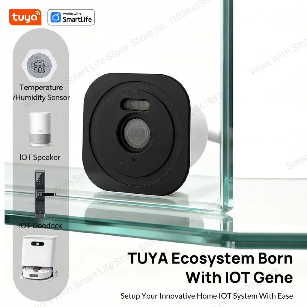 3MP 2K Tuya Window Camera,2.4GHz & 5GHz WiFi Indoor Cameras for Home Security W/Color Night Vision,Person Motion Detection,Easy