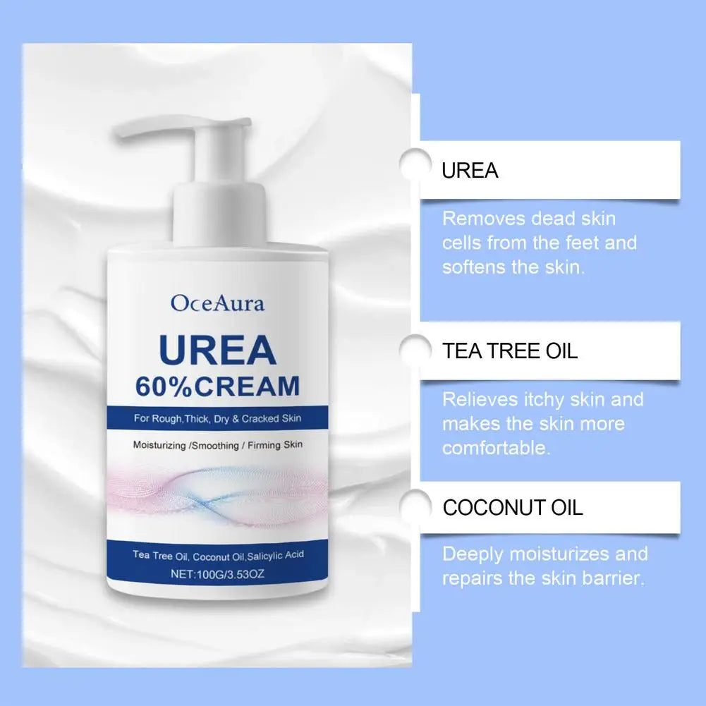 Urea 60% Cream for Cracked Heels - Professional Deep Foot Repair Scrubs Treatments Tidesmit