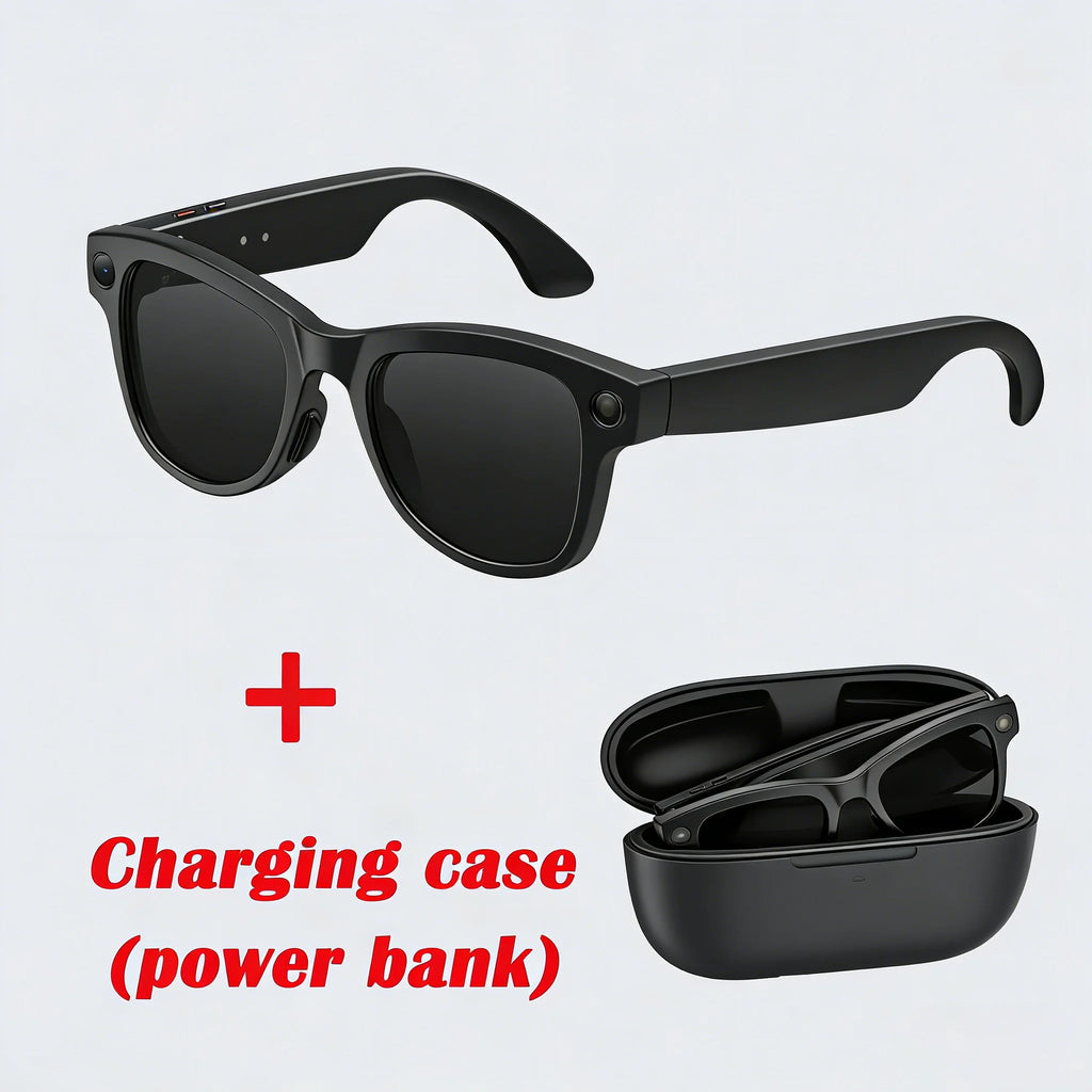 AI Smart Glasses with 8MP Camera and Real-Time Translation - Tidesmit black 1 Tidesmit