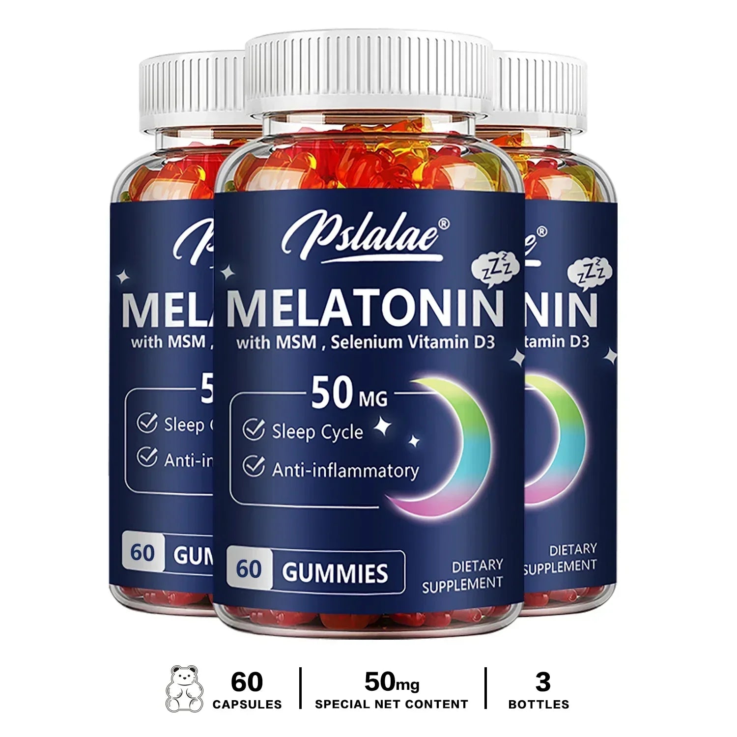 Melatonin Gummies - Helps Fall Asleep Faster, Improve Sleep Quality, Quick Dissolution, Regulate Biological Clock,Non-GMO