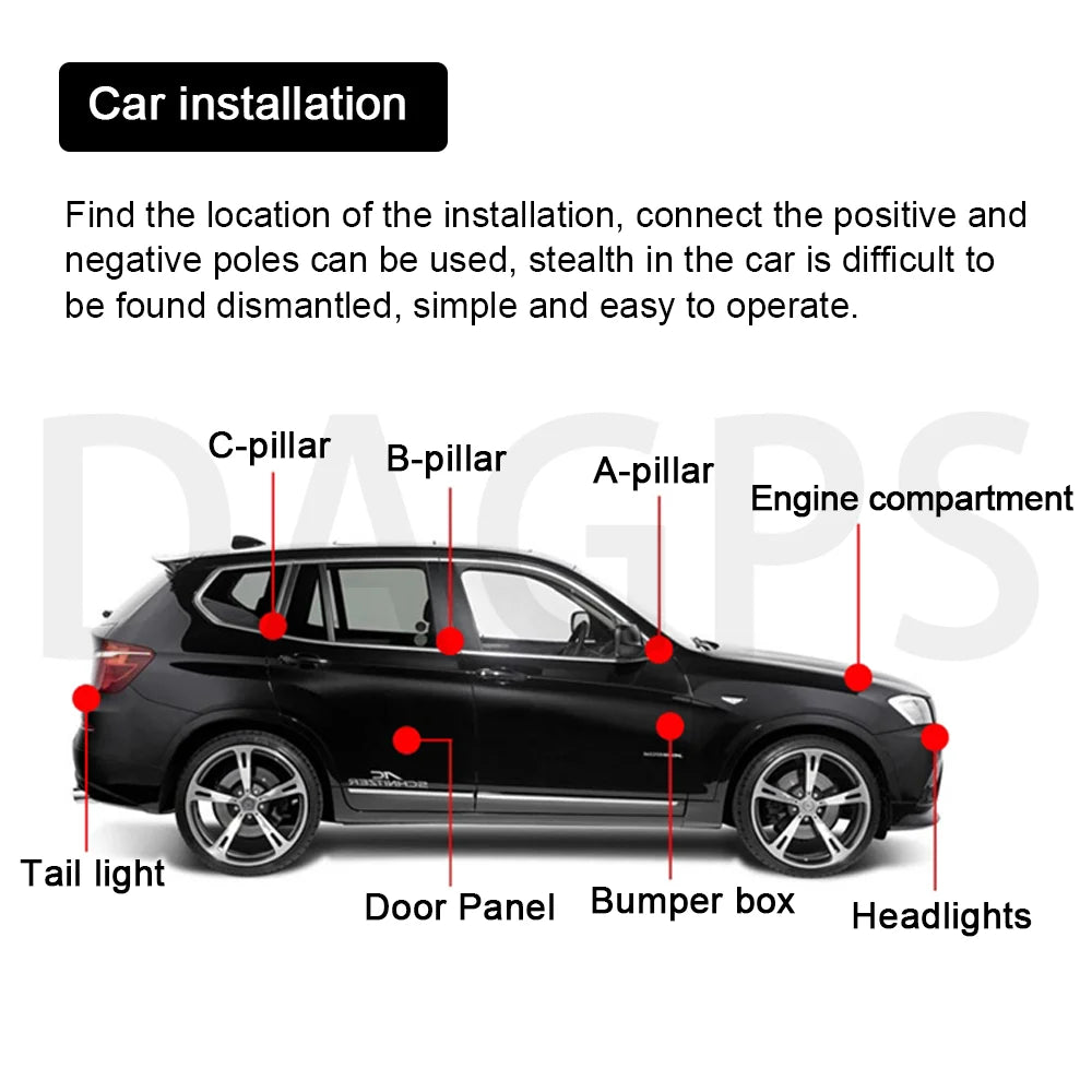 DAGPS Tracker for Vehicle TK110/GT02D 4pin Motocycle Car GPS Tracker Oil-Cut Stop Engine ACC Alarm with Sleep Save Battery GPRS.