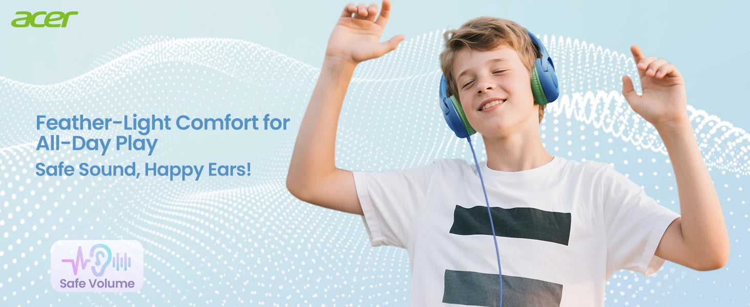 Kids Wired Headphones with Volume Limiting – Foldable Stereo Audio Tidesmit