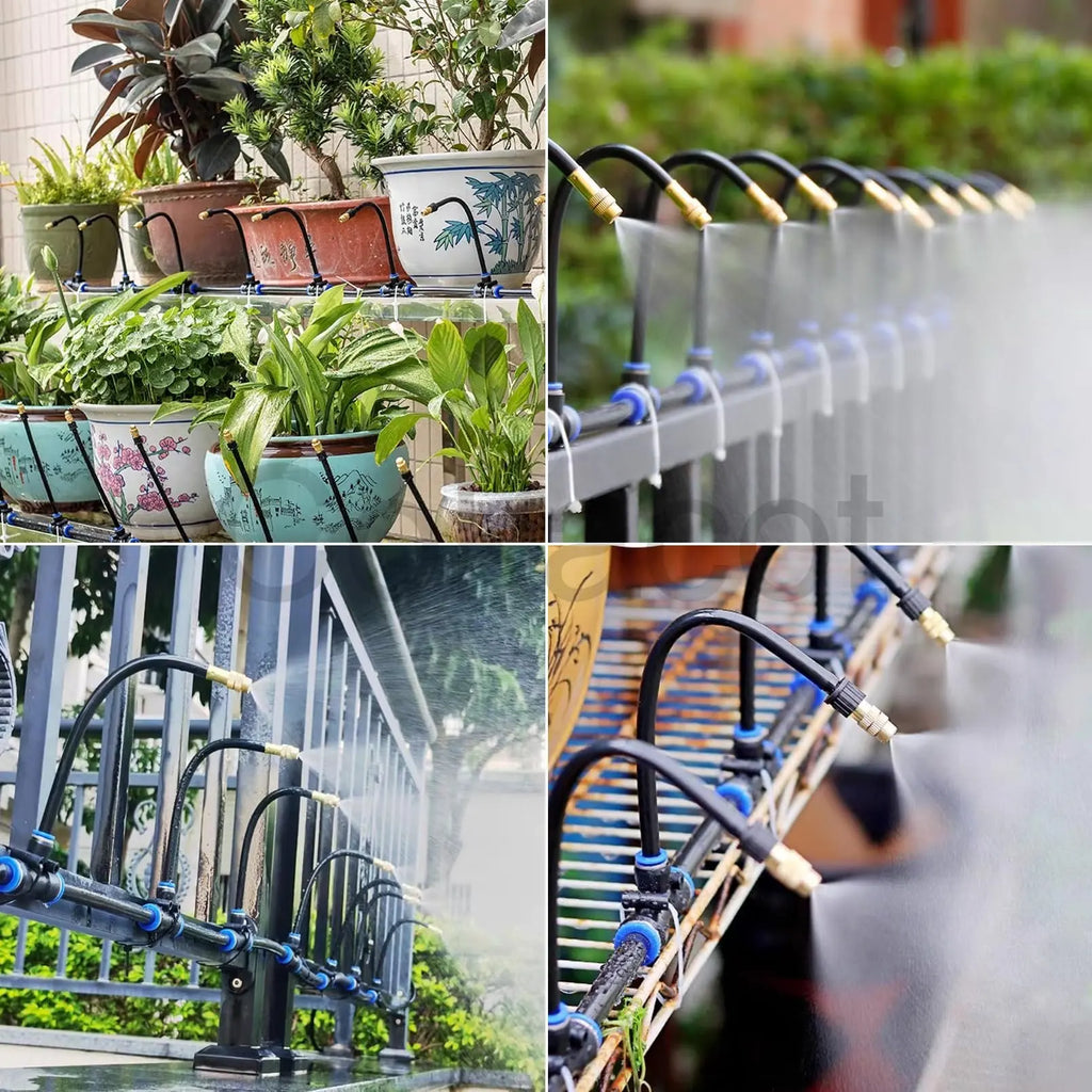 20M-5M DIY Universal Sprayer Kit 360° Curved Garden Automatic Irrigation System for Garden Plant Fogging Watering Irrigation New