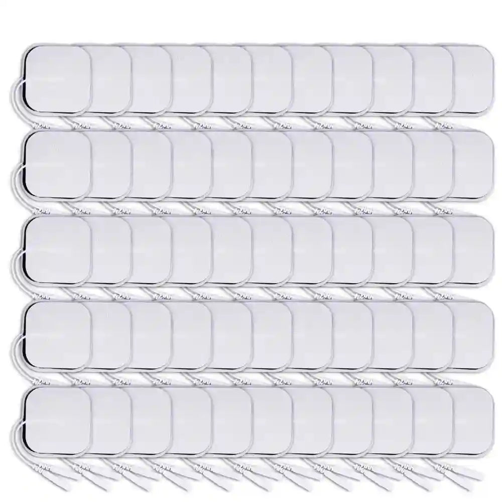 TENS Unit Electrode Replacement Pads - Medical Grade Self-Adhesive Set Massage Roller 100pcs(50 pack)4x4cm Tidesmit