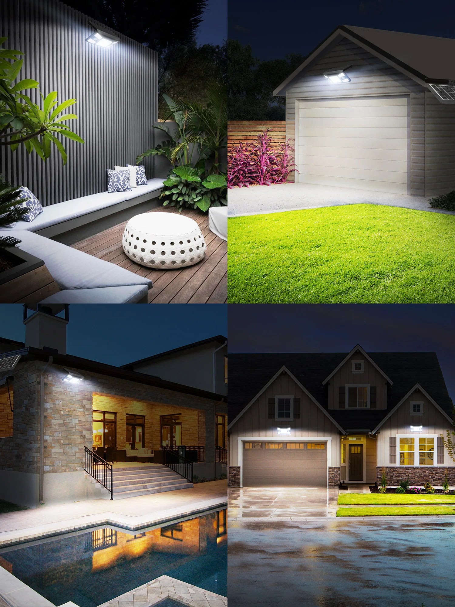 Intelamp 2000LM 8000mah Outdoor Solar Lights With Two Motion Sensors Larger Solar Panel Solar Lamp IP65 For Street Garden Path
