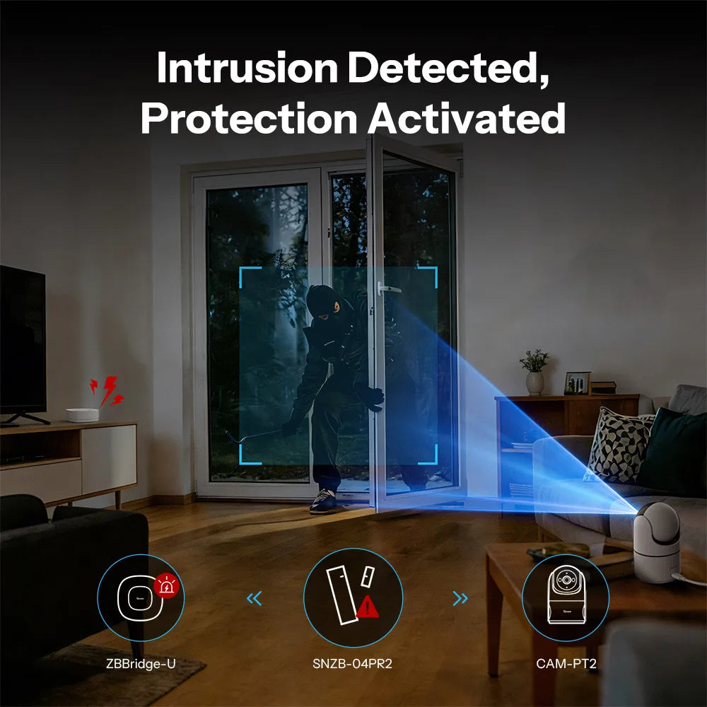 SONOFF SNZB-04PR2 SenseGuard DW Gen2 Zigbee Door/Window Sensor Active Security With Tamper Alerts Matter Bridge Via Apple Home