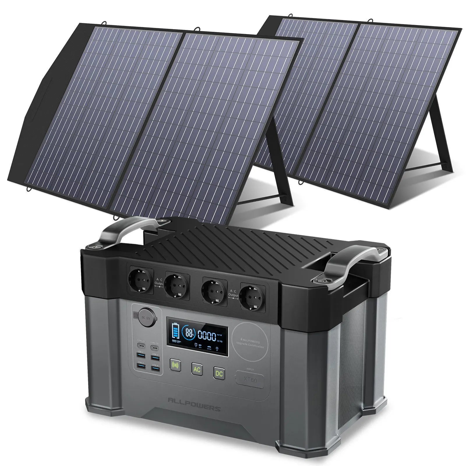 Portable Solar Generator 2400W with 200W Panels - Fast Charging System Tidesmit
