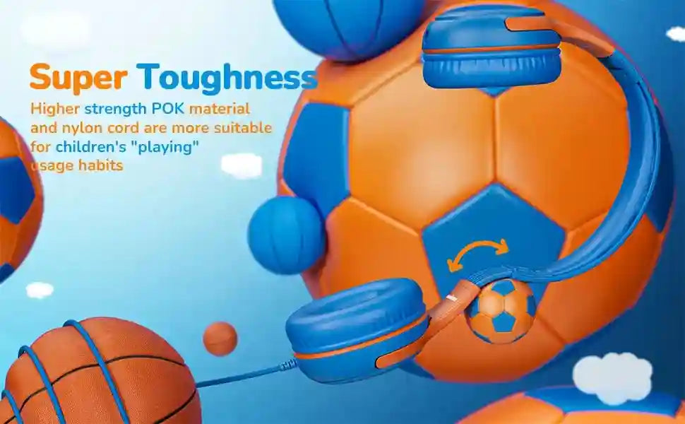 Kids Wired Headphones with Microphone - Foldable Over-Ear Tidesmit Tidesmit