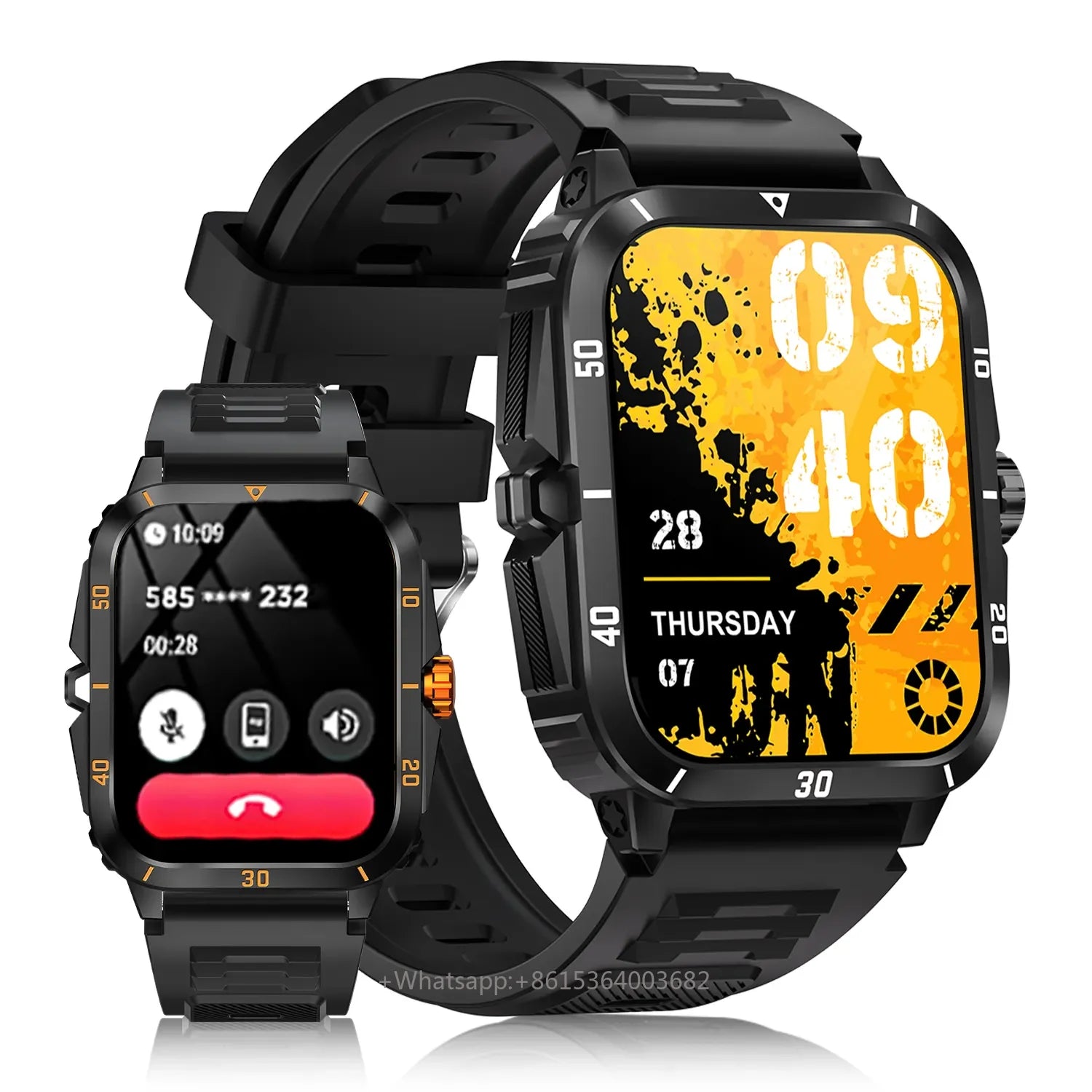 YLL-HRS KT71 Outdoor Sports Smart Watch IP68 Waterproof Sleep Tracker Touch Screen SDK IPS Display Health Monitor Dial Call