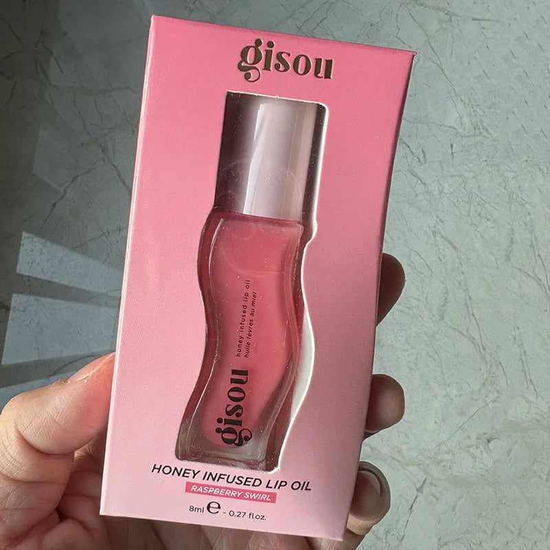 Plumping Lip Oil Gloss - Hydrating Tinted Treatment & Sheer Tint Lip Care Raspberry Swirl Tidesmit
