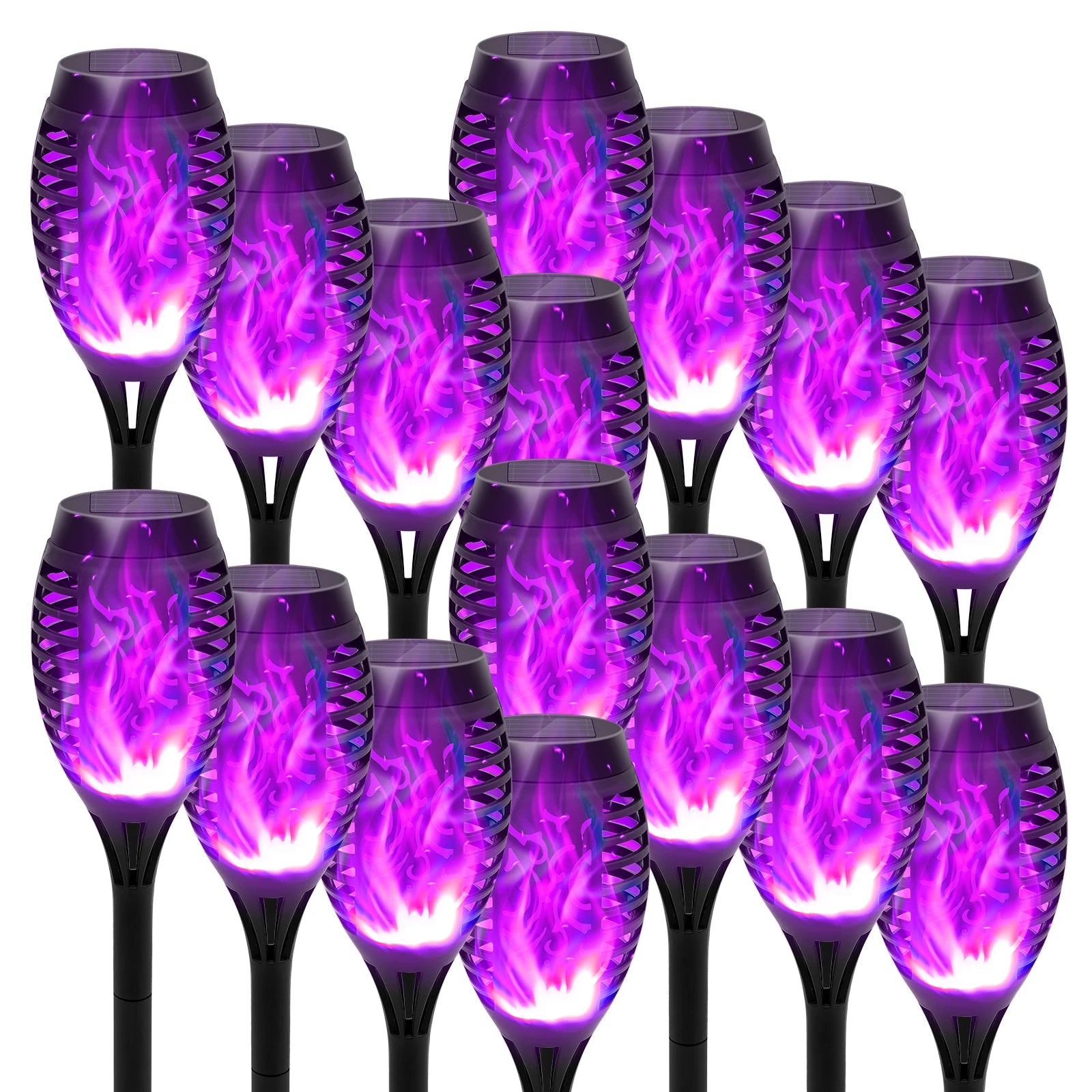 12LED Solar Flame Torch Lights Flickering Waterproof Garden Decoration Outdoor For Lawn Path Yard Patio Floor Lamps
