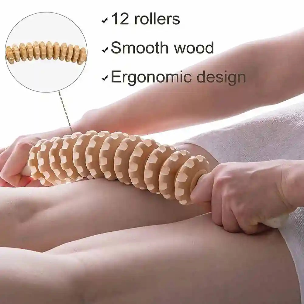 Wood Therapy Massage Roller for Lymphatic Drainage and Body Shaping Massage Roller Tidesmit