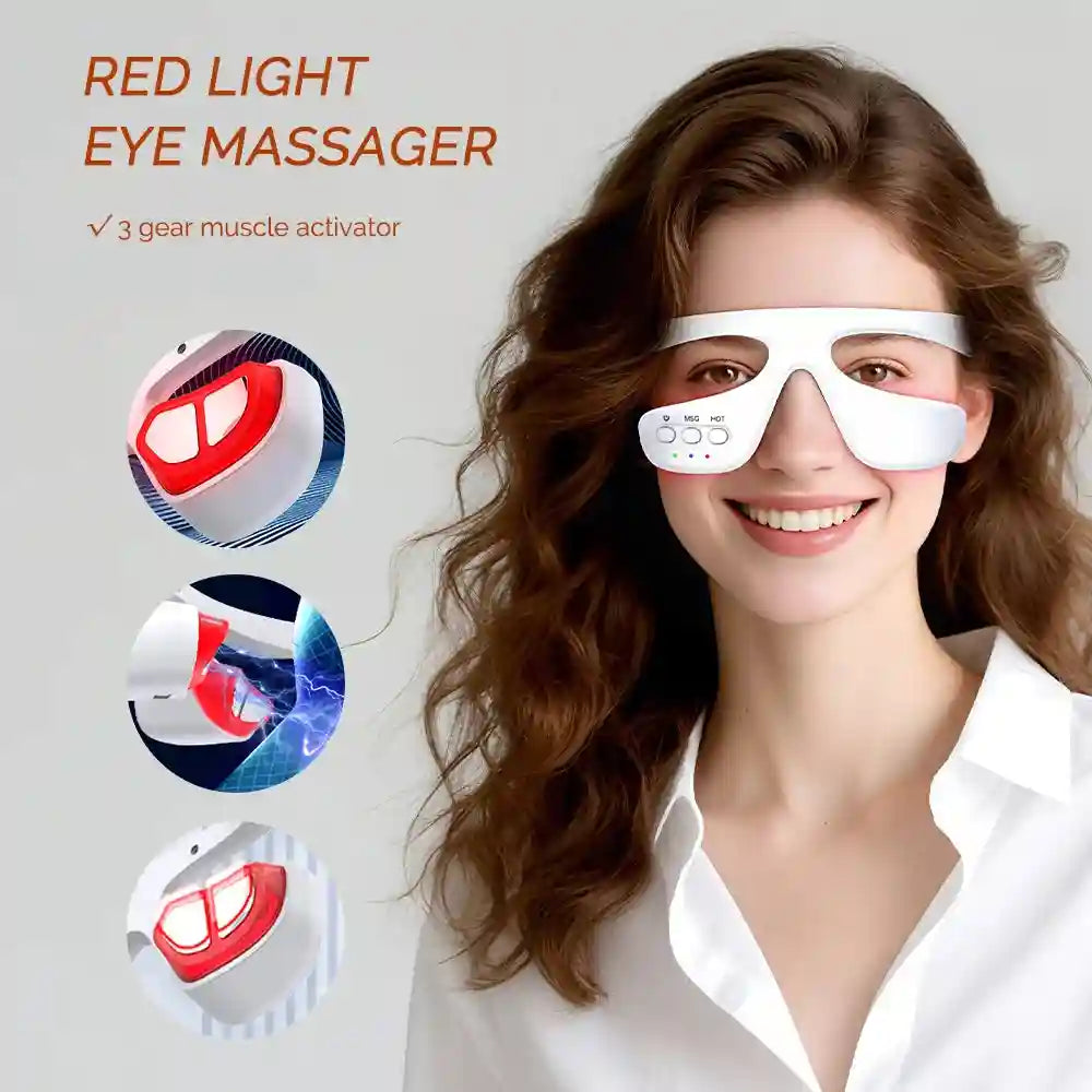 Electric Eye Massager with Red Light Therapy - White | Tidesmit Eye Massage Instrument Tidesmit