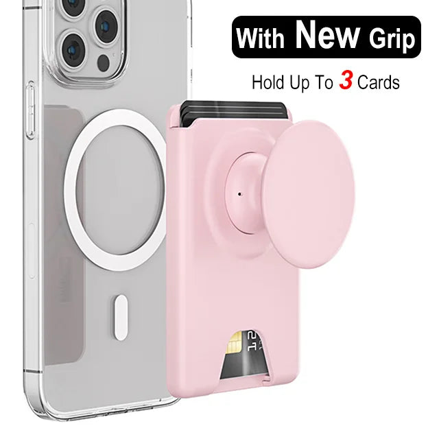 Magnetic Phone Wallet Case with Grip - Slim Shock-Absorbing Cover Pink Tidesmit