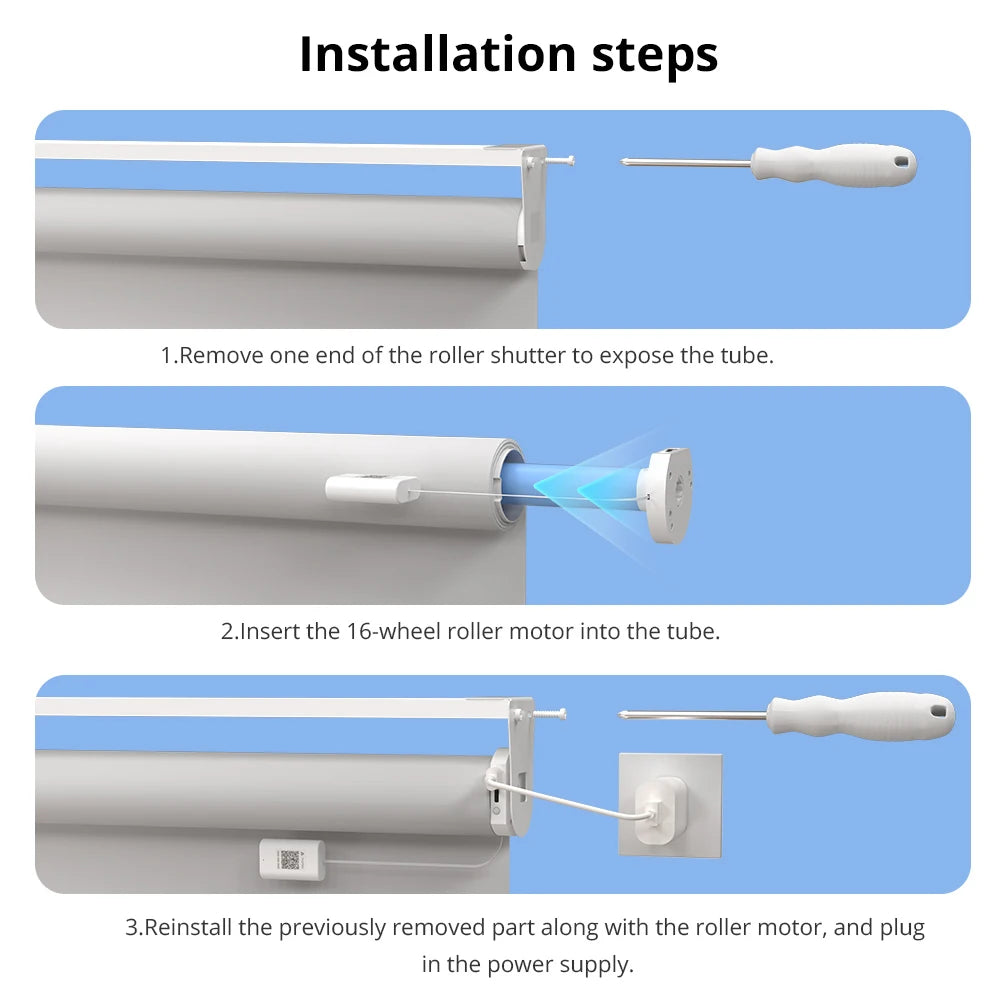 Tidesmit 28mm Smart Roller Shade Motor - Matter Over WiFi Compatible Tidesmit