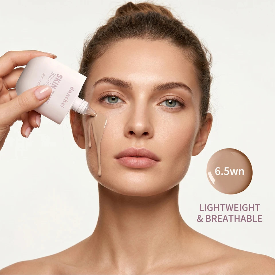 Tidesmit Skin Tint Blurring Elixir Foundation shade swatch for full coverage and poreless hydrating face makeup finish