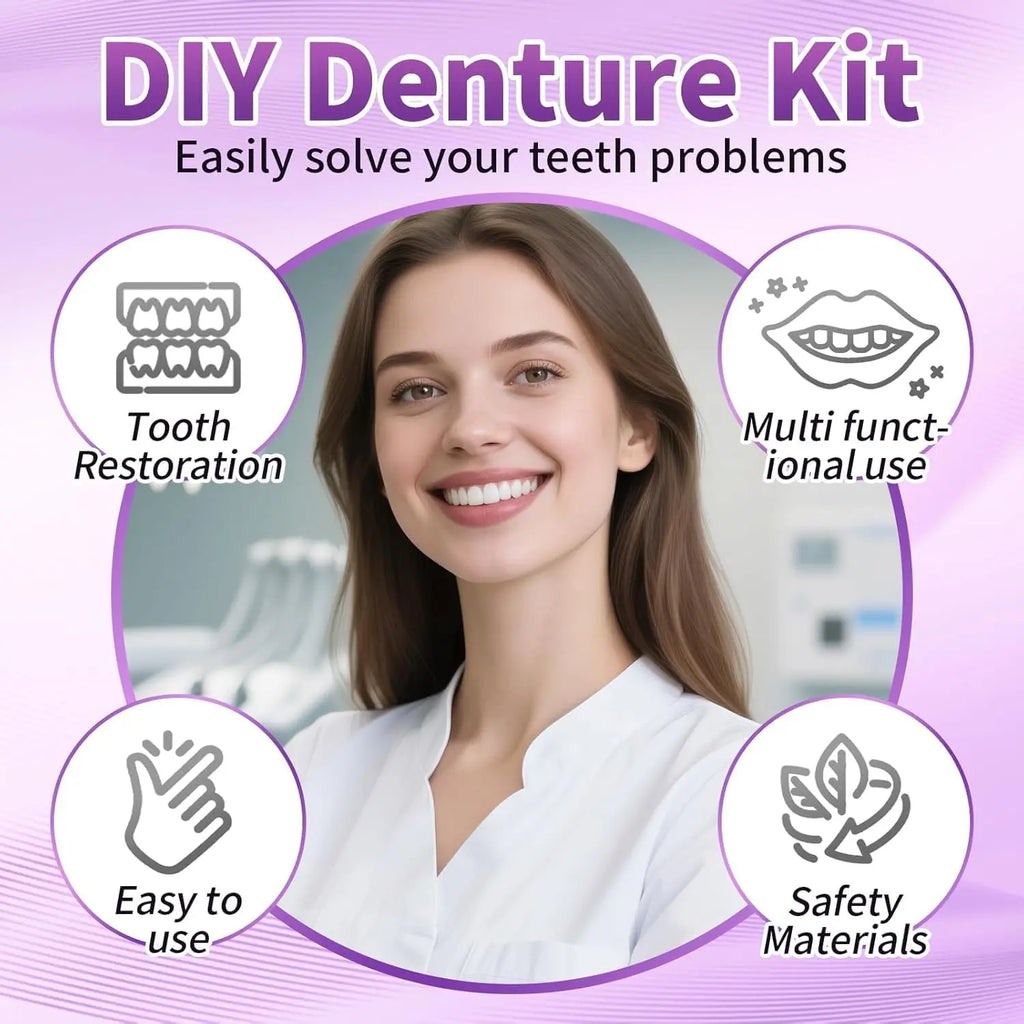 Full Natural Silicone Dentures Upper & Lower False Teeth, Comfort Fit Braces, Instant Smile Restoration & Oral Care for Adults