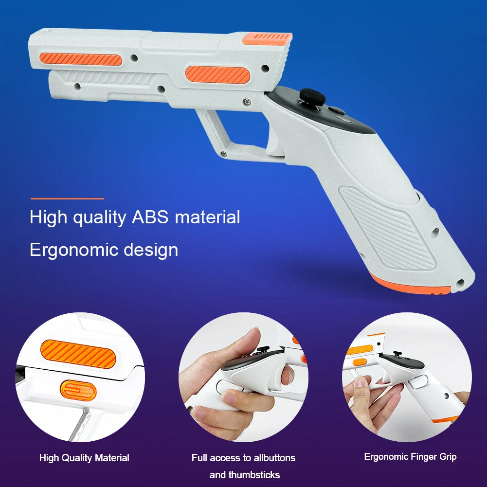 Meta Quest 3 VR Gun Stock Grip | Precision FPS Aiming Controller White Tidesmit