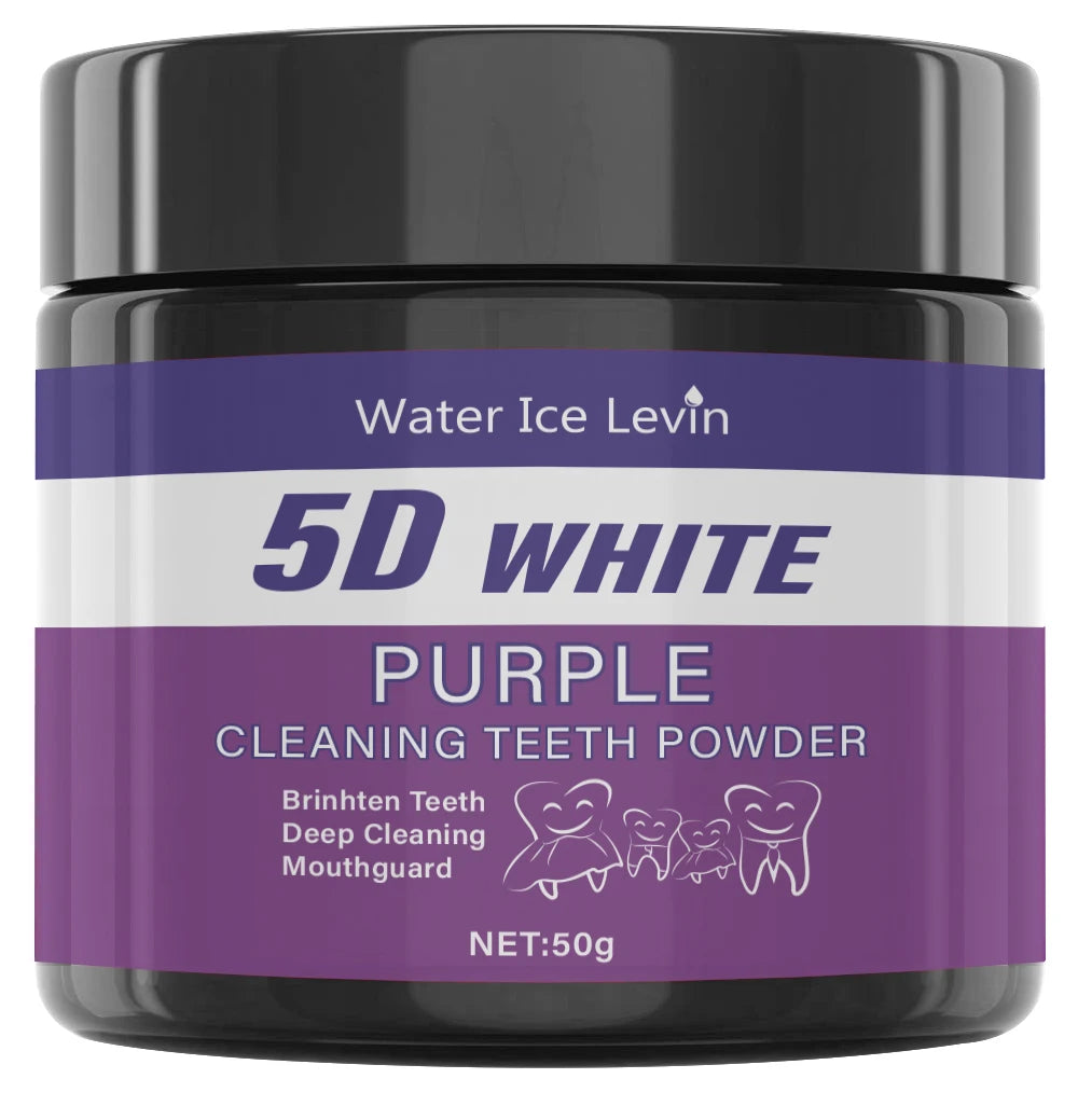 Tidesmit purple teeth whitening powder for deep charcoal stain removal and fresh breath winter oral care.