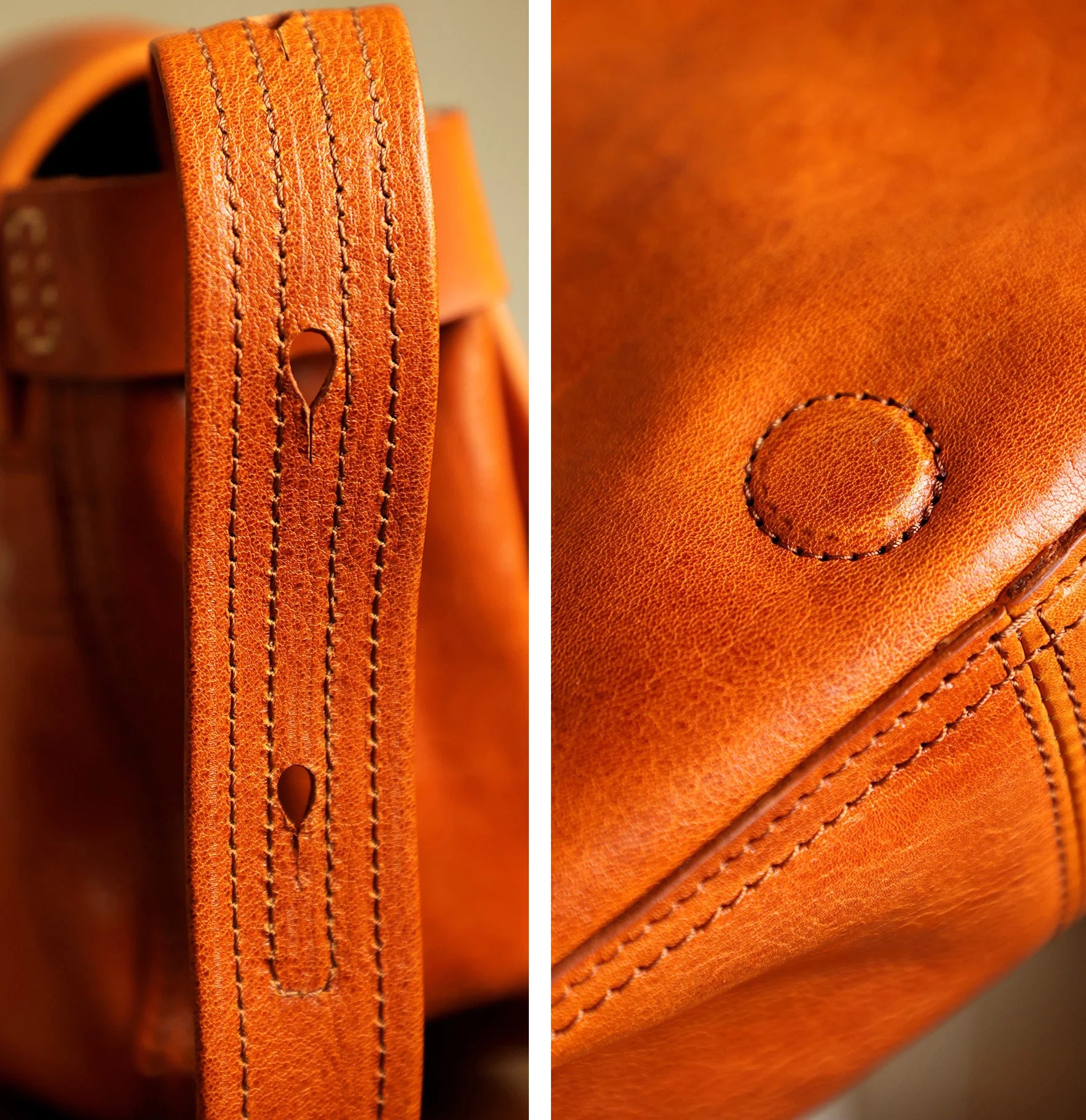 Casual daily luxury vintage designer handmade genuine leather men's women's shoulder bag vegetable tanned cowhide crossbody bag
