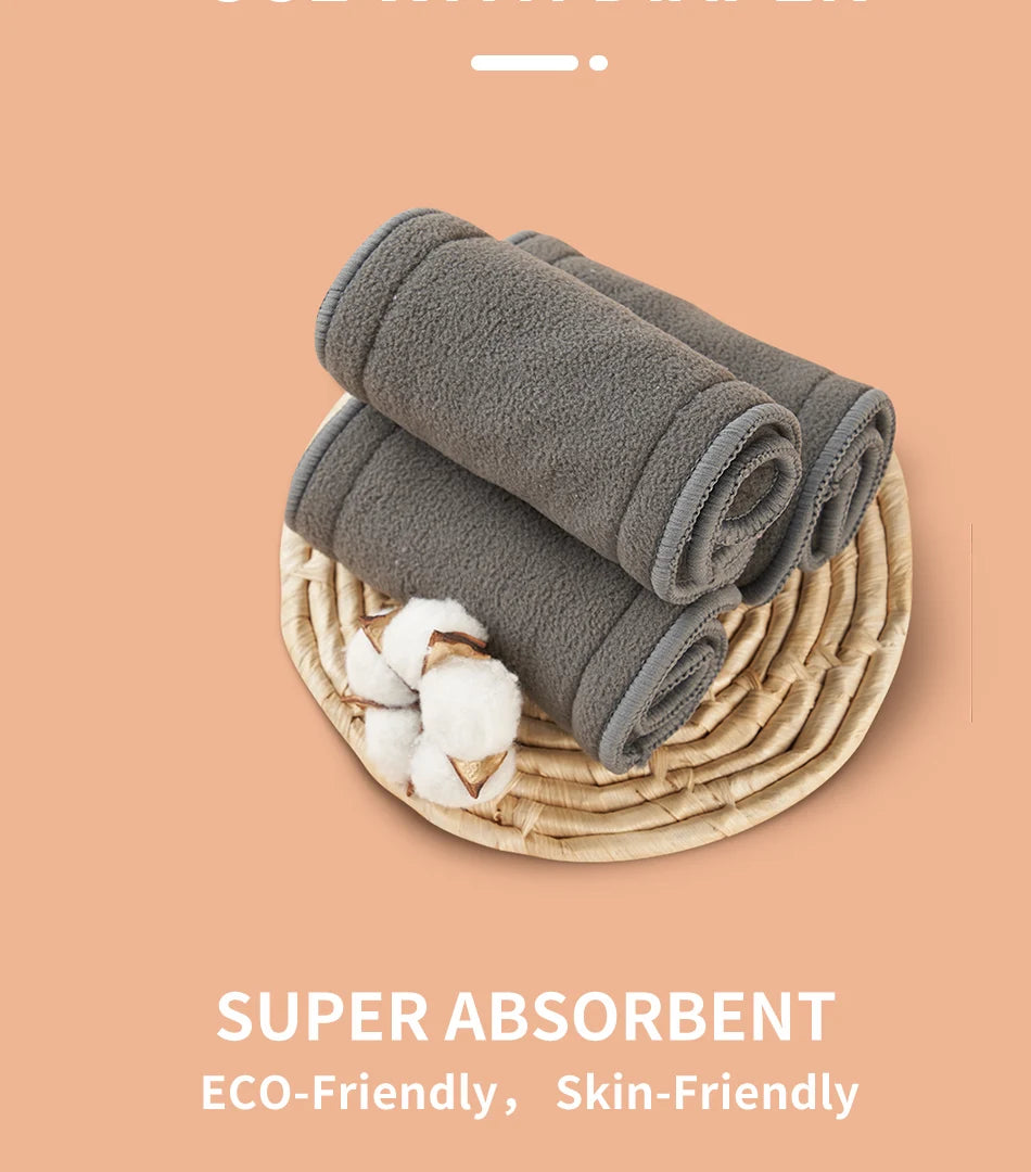 Super Absorbent 5 Layers Bamboo Charcoal Insert Reusable Baby Nappy Diaper Insert For Baby Cloth Diaper Nappy